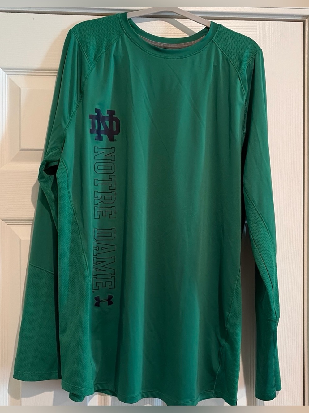Under Armour Green Notre Dame Long Sleeve Performance Tee